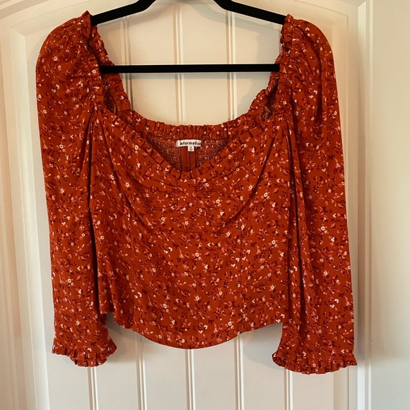 Reformation Rust Floral Meriah Top - Picture 3 of 8